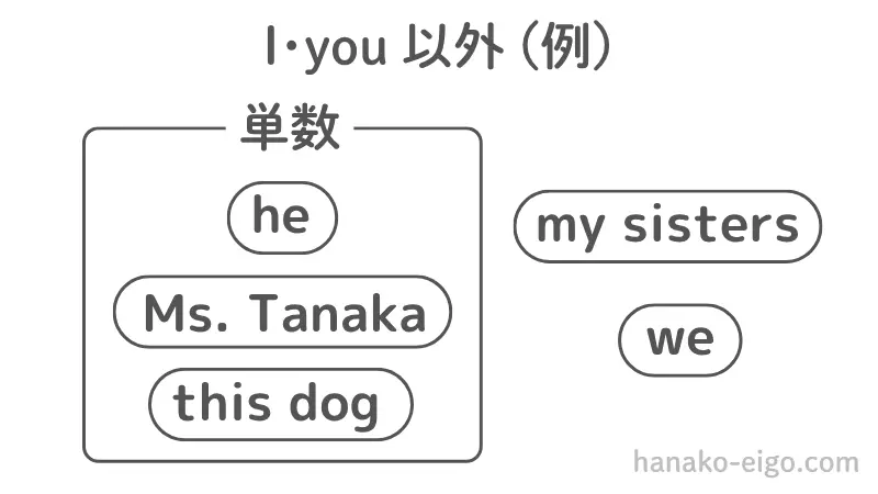 I・you以外で単数