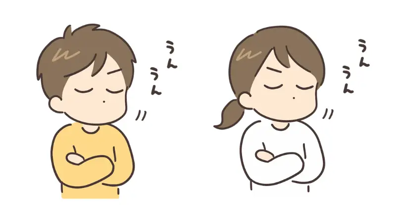 納得する男性と女性