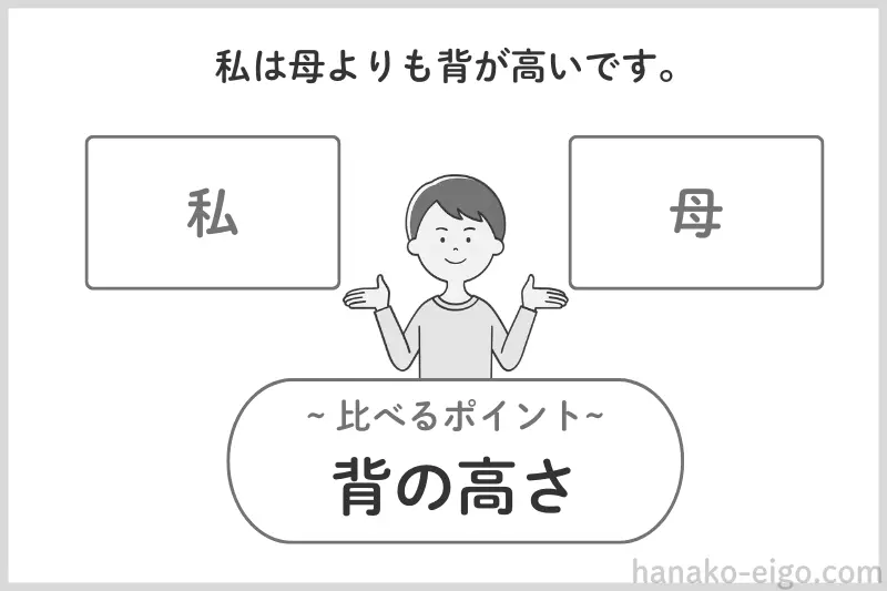 「比べるポイント」は「背の高さ」